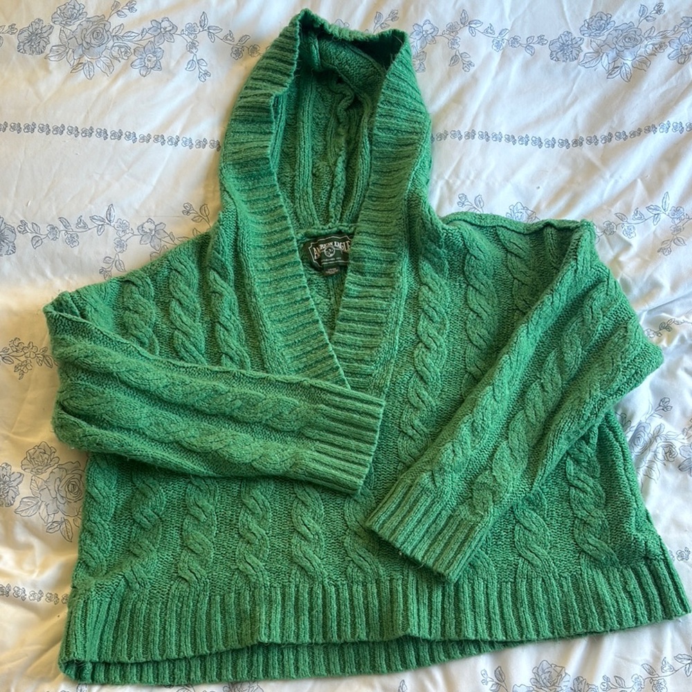 Green Cable Knit Sweater